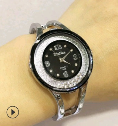 Ladies Rhinestone Steel Bracelet Watch