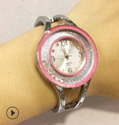 Ladies Rhinestone Steel Bracelet Watch