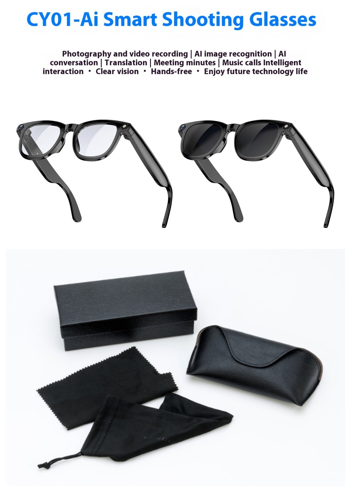 Ai Smart Glasses 800w Double Lens