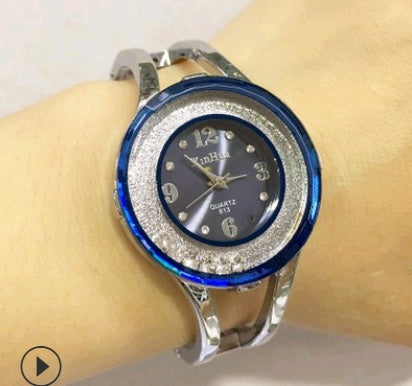 Ladies Rhinestone Steel Bracelet Watch